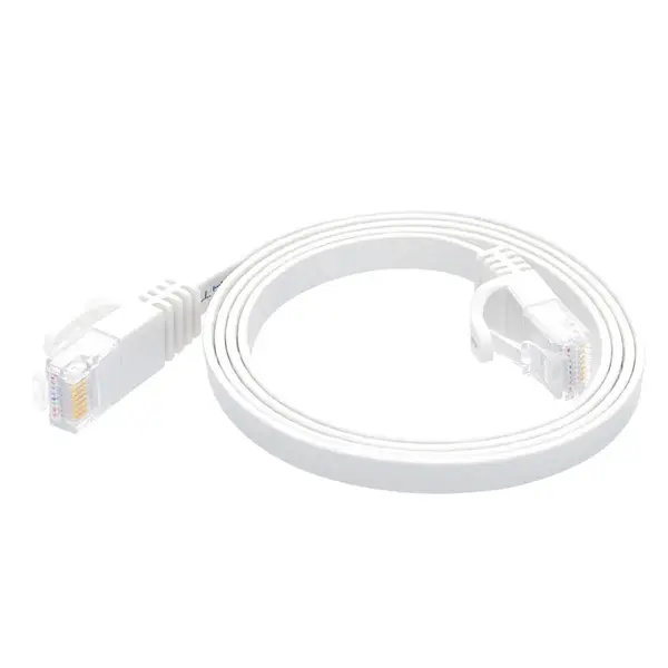 43075 Monoprice Cat6 Ethernet Patch Cable Flat FLEXboot Snagless RJ45 550MHz UTP Pure Bare Copper 30AWG 3ft White