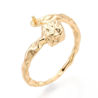 Cube Brass Cup Peg Ring Settings