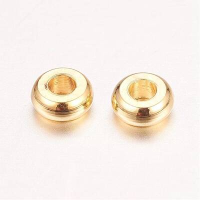 Real 18K Gold Plated Brass Spacer Beads