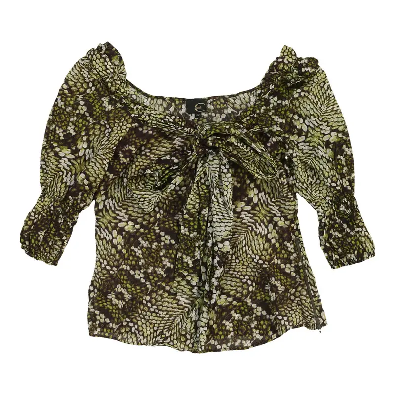 Just Cavalli Blouse - Small Green Cotton | Size: small