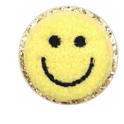 Flat Round with Smiling Face Computerized Towel Embroidery Cloth Iron on/Sew on Patches