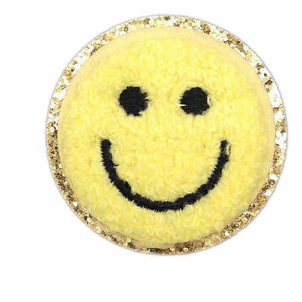 Flat Round with Smiling Face Computerized Towel Embroidery Cloth Iron on/Sew on Patches