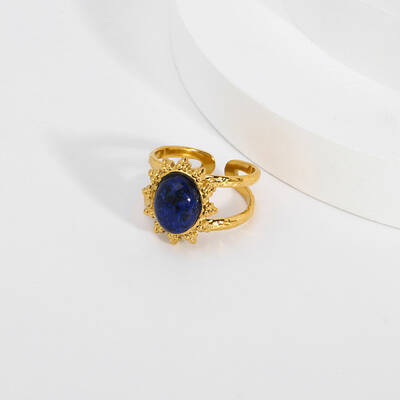 Oval Natural Lapis Lazuli Finger Rings
