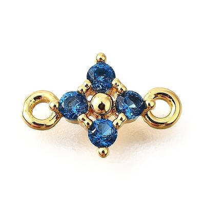 Brass Micro Pave Blue Cubic Zirconia Links