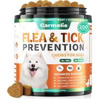 Flea and Tick Prevention for Dogs - 200 Soft Chewables Natural Dog Flea and Tick Support - Oral Flea Supplement for All Breed...