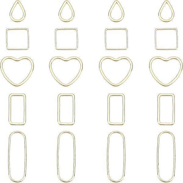 20Pcs 4 Style Brass Linking Rings