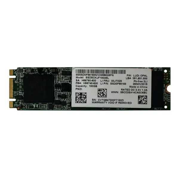 00JT028 Lenovo 180GB Multi-Level Cell SATA 6Gb/s M.2 2280 Solid State Drive