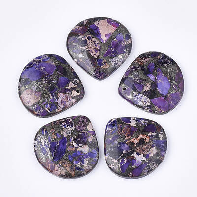 Synthetic Gold Line Regalite/Imperial Jasper/Sea Sediment Jasper Pendants