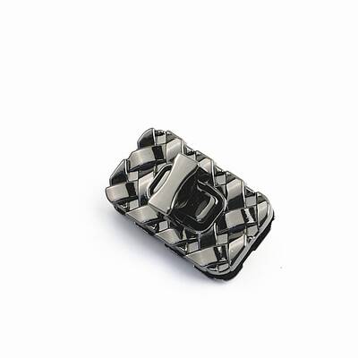 Rectangle Woven Texture Alloy Bag Twist Lock Accessories