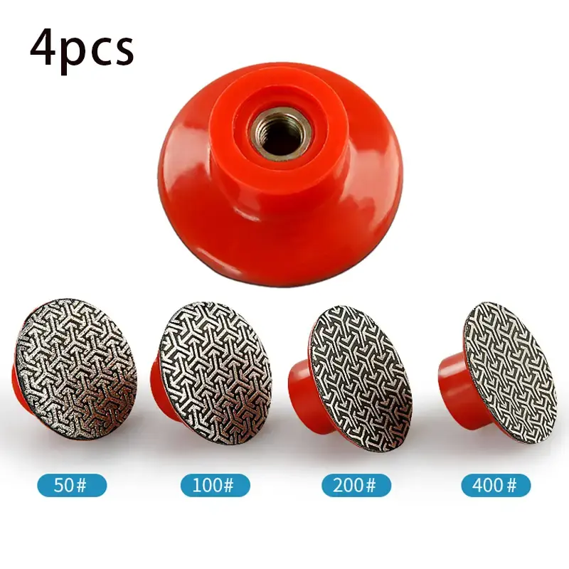 4pcs/1set Thread  One-piece Electroplated Diamond Grinding BladeWoodWood Polishing DeburringMarbleQuartz StoneJadeCeramicsMet...