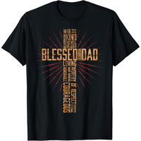 [100% Cotton] Father's Day Dad Husband Blessed Dad Christian T-Shirt