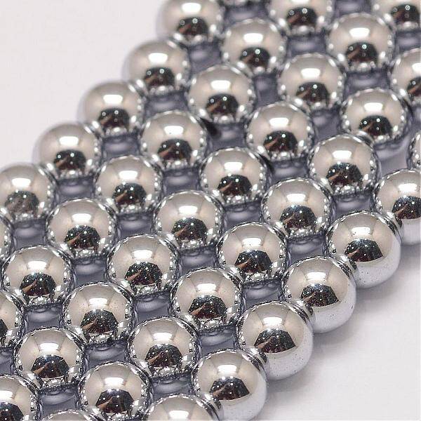 Grade AA Magnetic Synthetic Hematite Bead Strands