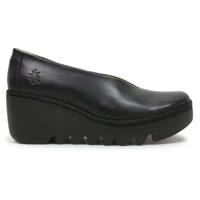 Fly London BESO246FLY Dublin Leather Women's Wedge Sole Shoes - Black - Size:US 9-9.5 Women