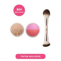 DIBS Beauty Duet Baked Blush & Bronzer Makeup Bundle With Duo Brush Face