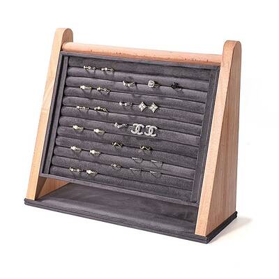 Multi Slot Velvet Slant Back Ring Organizer Stands