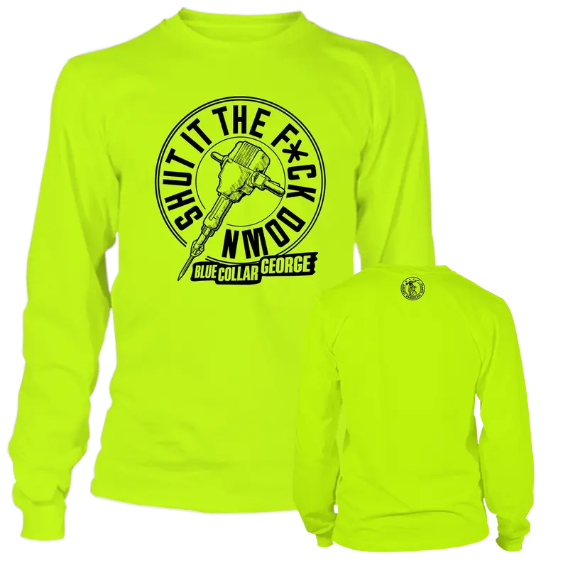 Blue Collar George Shut It - Long Sleeve Safety Hi-Vis T-Shirt