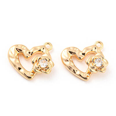Brass Micro Pave Cubic Zirconia Charms