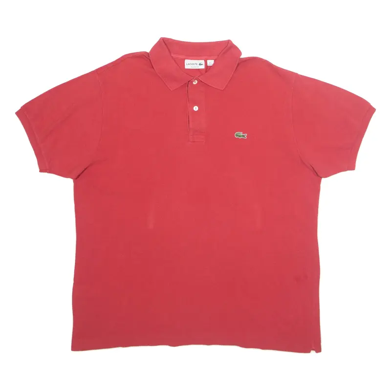 LACOSTE Mens Polo Shirt Red 2XL