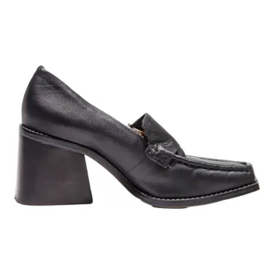 VINCE CAMUTO Loafer Shoes Black Leather Womens UK 4.5