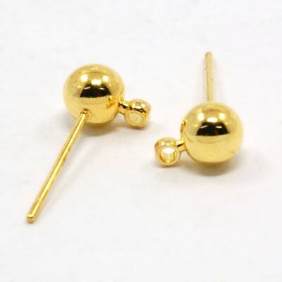 Brass Ball Post Ear Studs