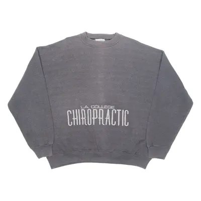 VELVA SHEEN LA College Chiropractic Mens Sweatshirt Grey USA XL