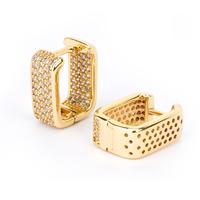 MEIITRUE 14K Gold Plated Zirconia Hoop Earrings, Casual Earring Clip Ear for Women, Trendy All-match Luxury Jewelry for Girls