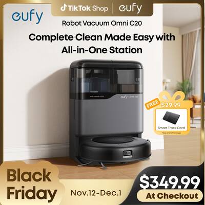 eufy C20 Omni Robot Vacuum, Robot Vacuum and Mop Combo, Self Emptying, Auto Mop Washing and Auto Drying for hands-free c