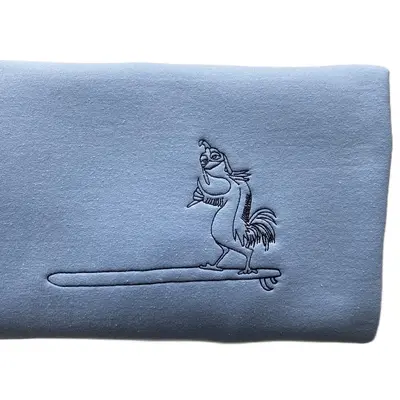 Surfs up chicken embroidered sweatshirt