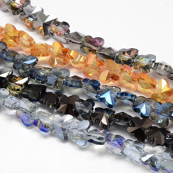 Electroplate Crystal Glass Butterfly Beads Strands