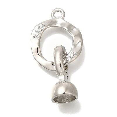 Brass Micro Pave Clear Cubic Zirconia Fold Over Clasps
