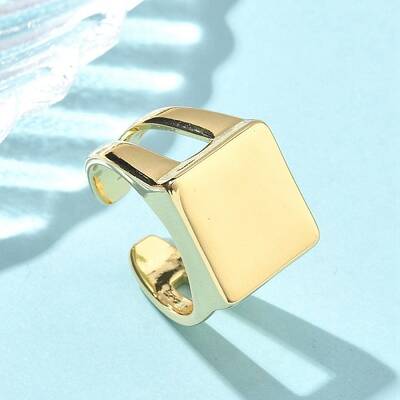 Brass Adjustable Open Cuff Rings for Women