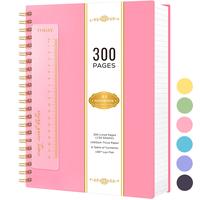 A4 Spiral Notebook, Large College Ruled Journal for Women Men, 300 Pages Hardcover Lined Note Book for Work School Note Takin...