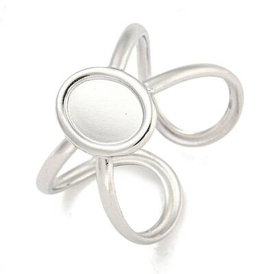 Non-Tarnish 304 Stainless Steel Oval Cuff Ring Components