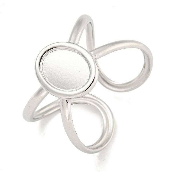 Non-Tarnish 304 Stainless Steel Oval Cuff Ring Components