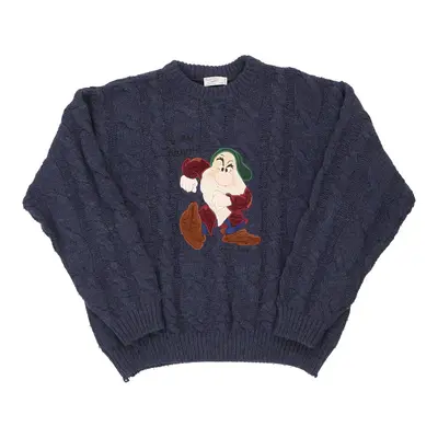Segreta Emmanuel Schvili Cartoon Jumper - XL Navy Wool Blend | Size: x-large