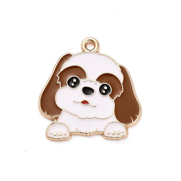 Animal Puppy Alloy Enamel Pendants