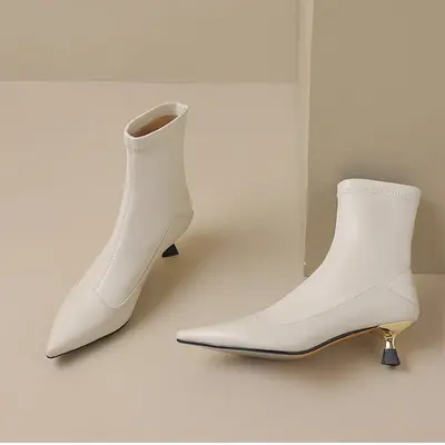 CHIKO Barbada Pointy Toe Kitten Heels Ankle Boots