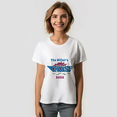 Family Reunion Cruise Blue Custom Name T-Shirt