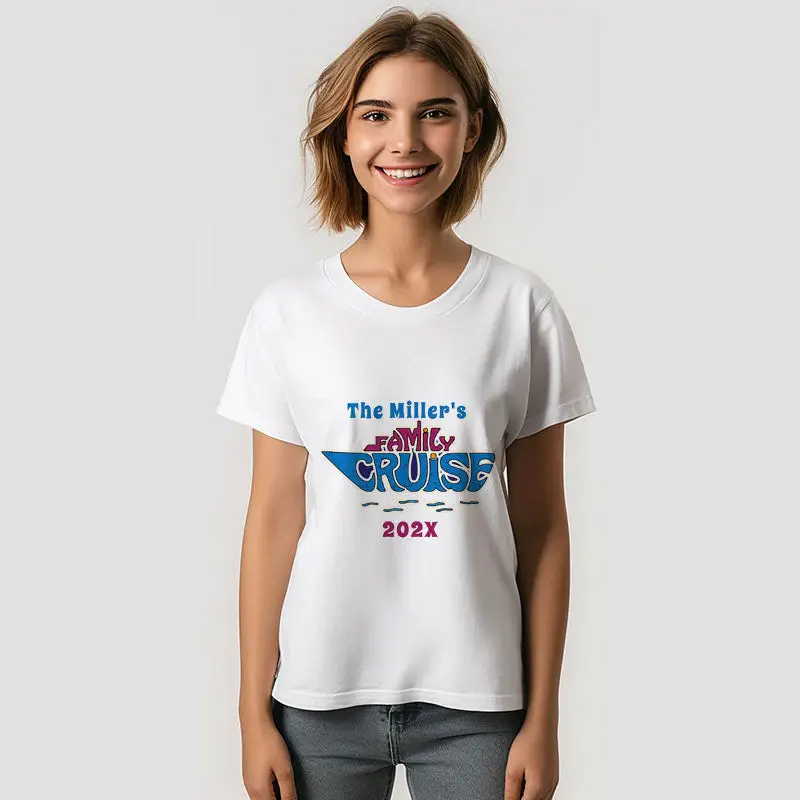 Family Reunion Cruise Blue Custom Name T-Shirt
