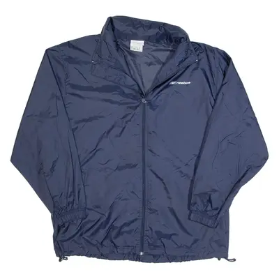 REEBOK Mens Rain Jacket Blue Hooded L
