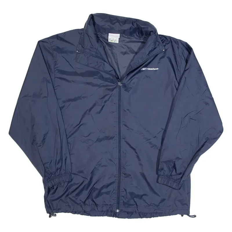 REEBOK Mens Rain Jacket Blue Hooded L