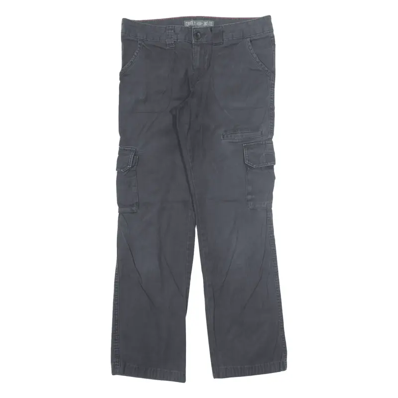 DICKIES Cargo Workwear Trousers Black Relaxed Tapered Womens W30 L30