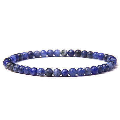 4mm Round Natural Sodalite Beads Bracelet for Men