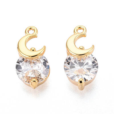 Brass Micro Pave Cubic Zirconia Charms