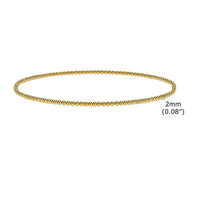 Stainless Steel Round Beaded Stretch Bracelets