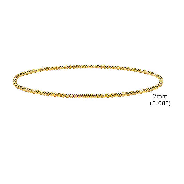 Stainless Steel Round Beaded Stretch Bracelets