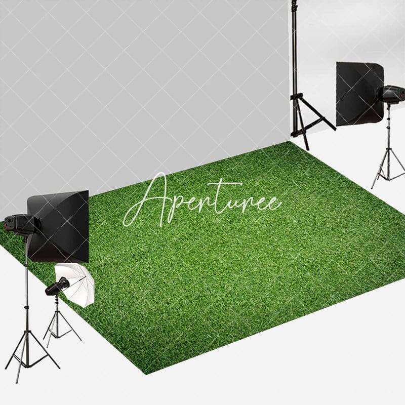 Aperturee Fresh Green Grass Field Floor Backdrop For Photo | Photography Floor Drops | Floor Drops For Photography | Fabric F...