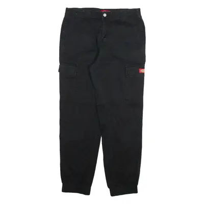 DICKIES Cargo Mens Trousers Black Relaxed Tapered W30 L29
