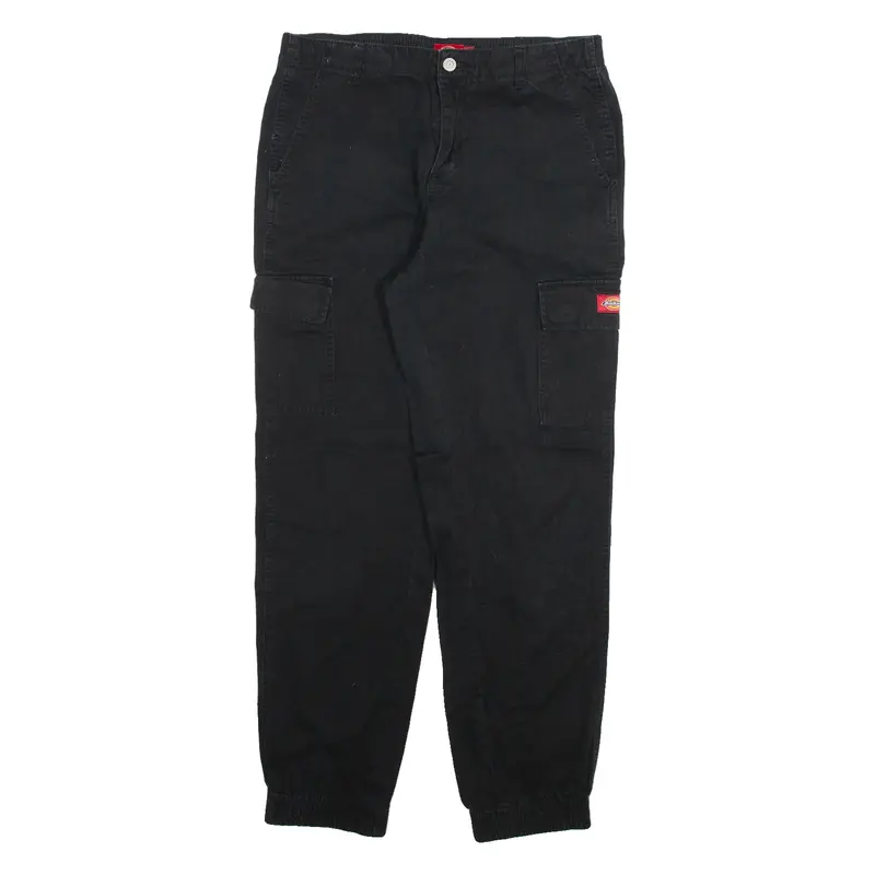 DICKIES Cargo Mens Trousers Black Relaxed Tapered W30 L29