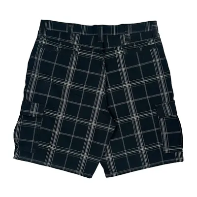 Wrangler Checked Cargo Shorts - 36W 10L Black Cotton | Size: 36″ waist